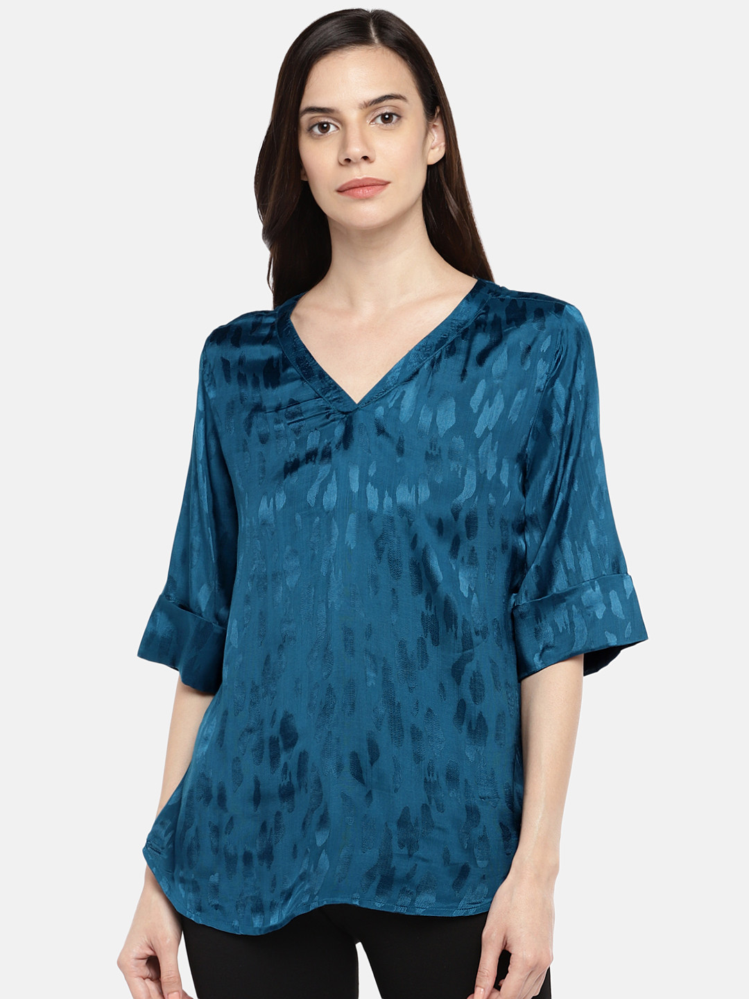 Buy Cottonworld Women Teal Printed Top Tops for Women 8558047 Myntra