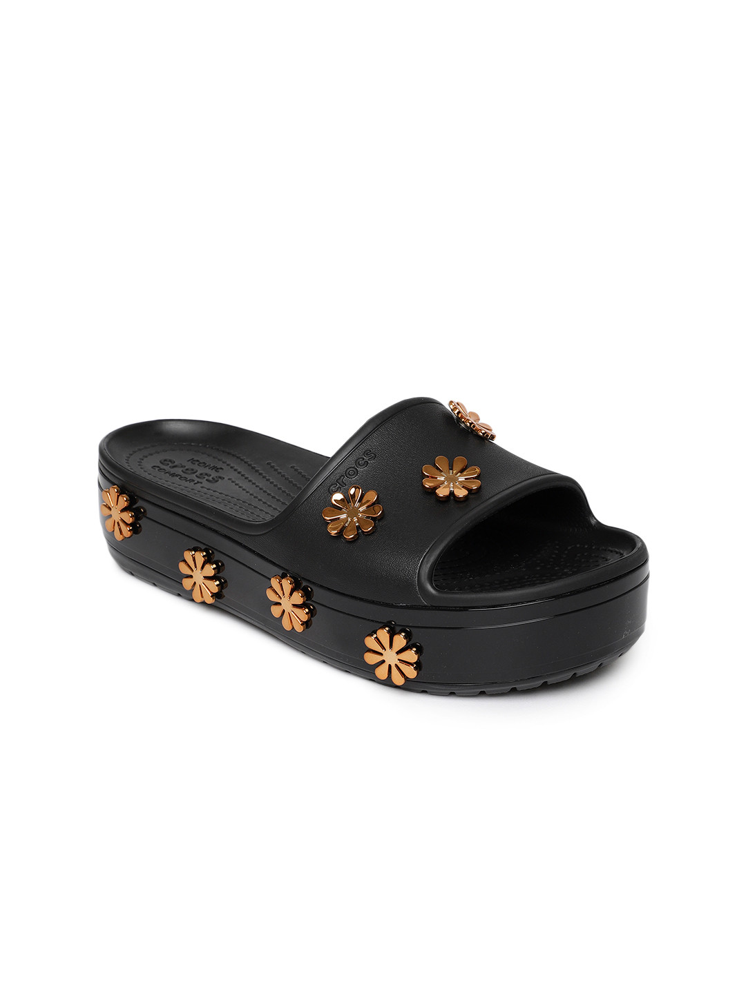 black embellished sliders