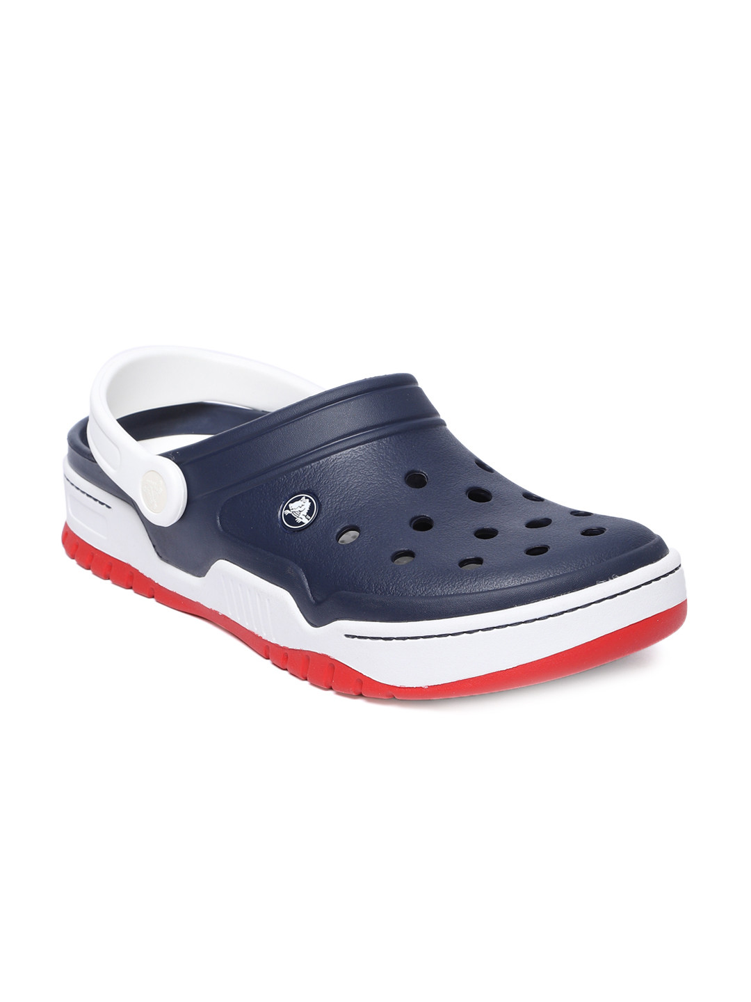 navy blue platform crocs