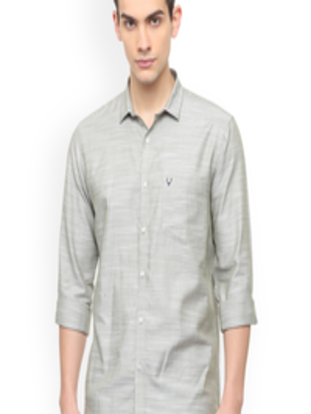 Buy Allen Solly Men Grey Slim Fit Solid Casual Shirt - Shirts for Men ...