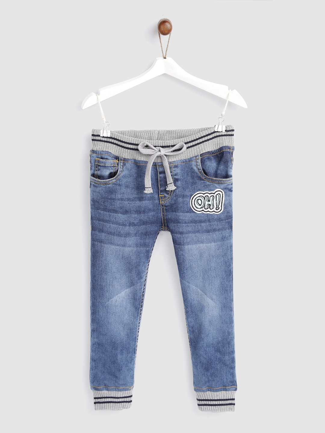 blue washed joggers