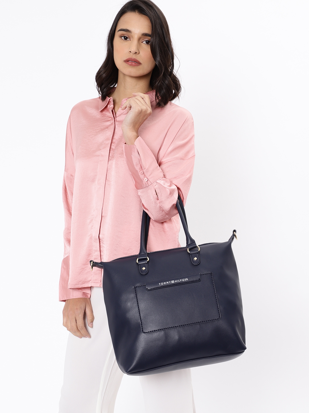 Buy Tommy Hilfiger Blue Solid Shoulder Bag - Handbags for Women 8585397 ...
