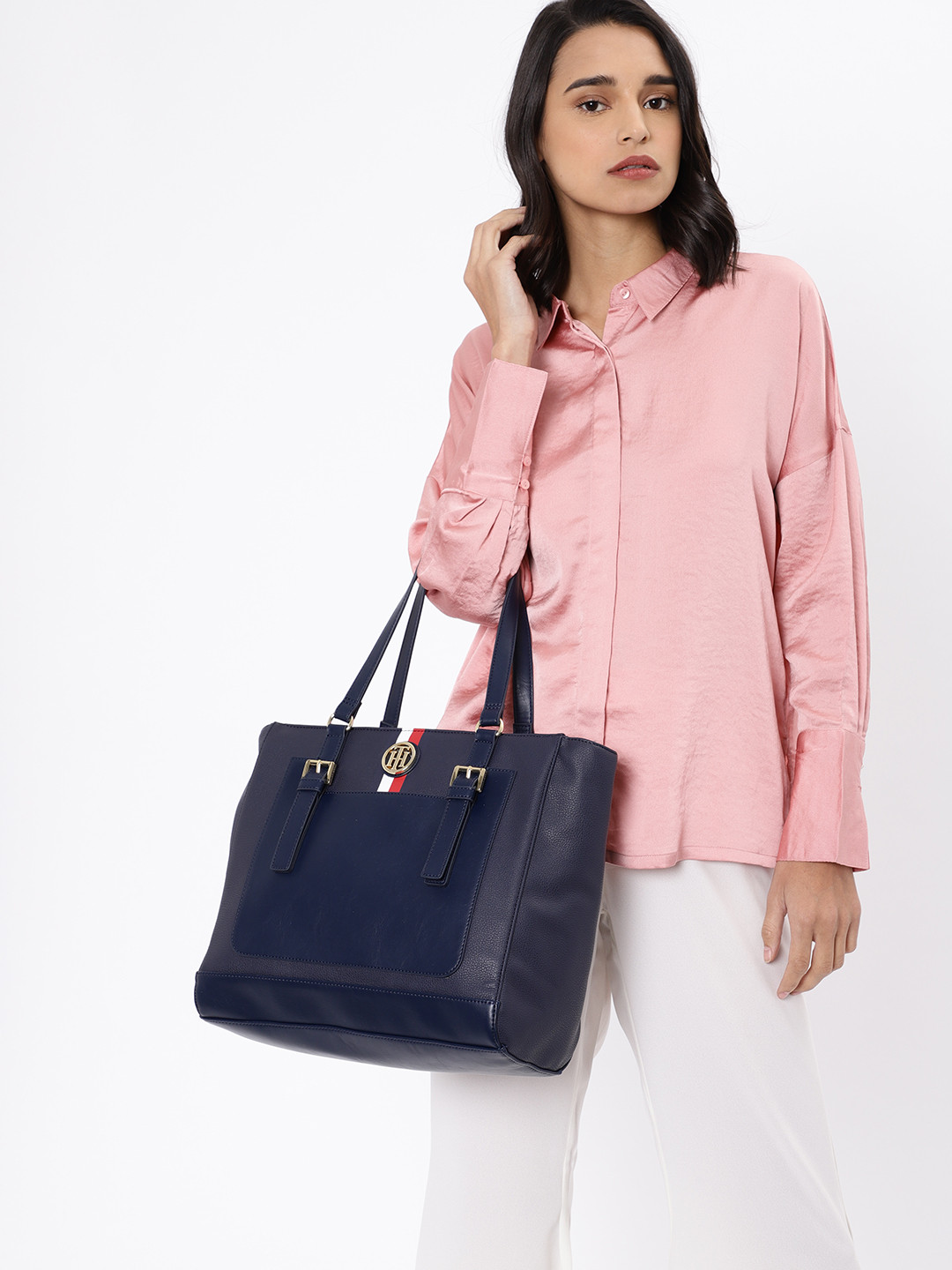 Tommy Hilfiger Blue Polyester Women Handbag