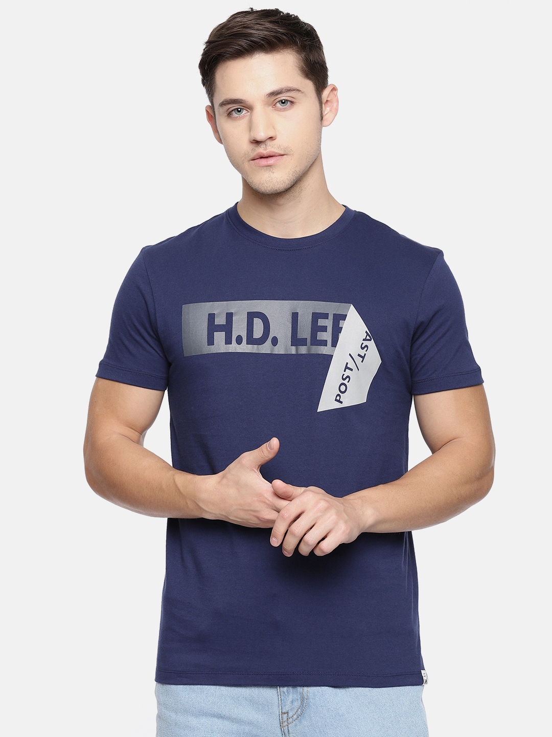 Buy Lee Men Navy Blue Printed T Shirt - Tshirts for Men 8586121 | Myntra