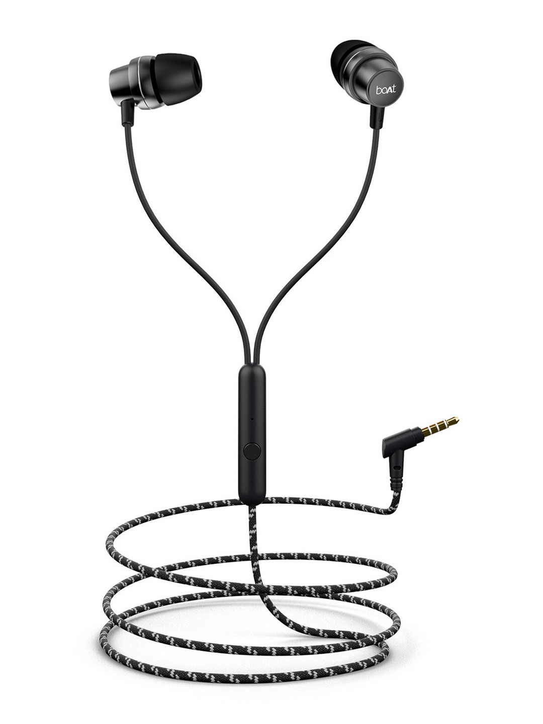 Buy BoAt BassHeads 182 Black Braided Wired Earphones With Enhanced Bass