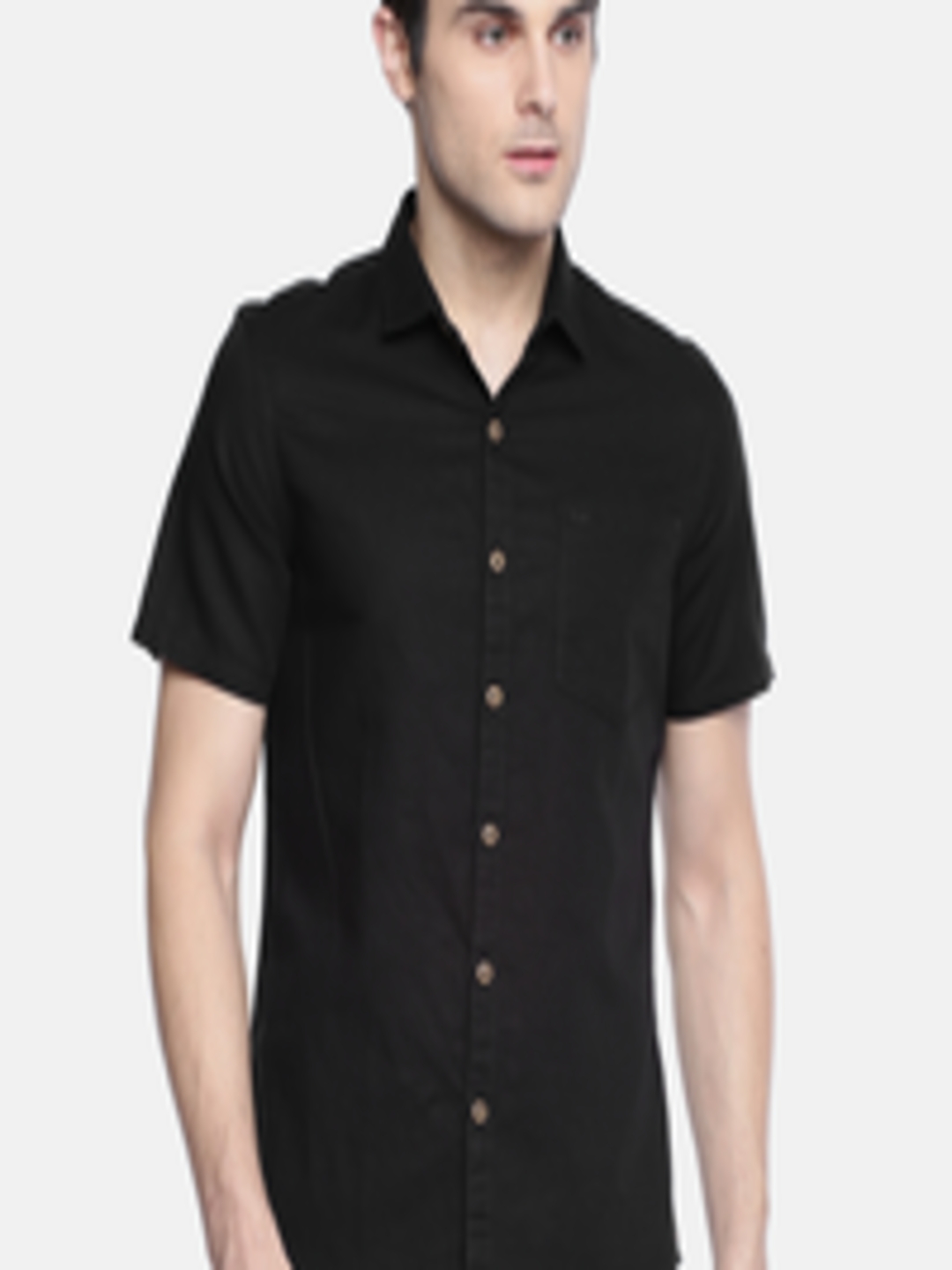 Buy Lee Men Black Slim Fit Solid Casual Shirt - Shirts for Men 8587883 ...