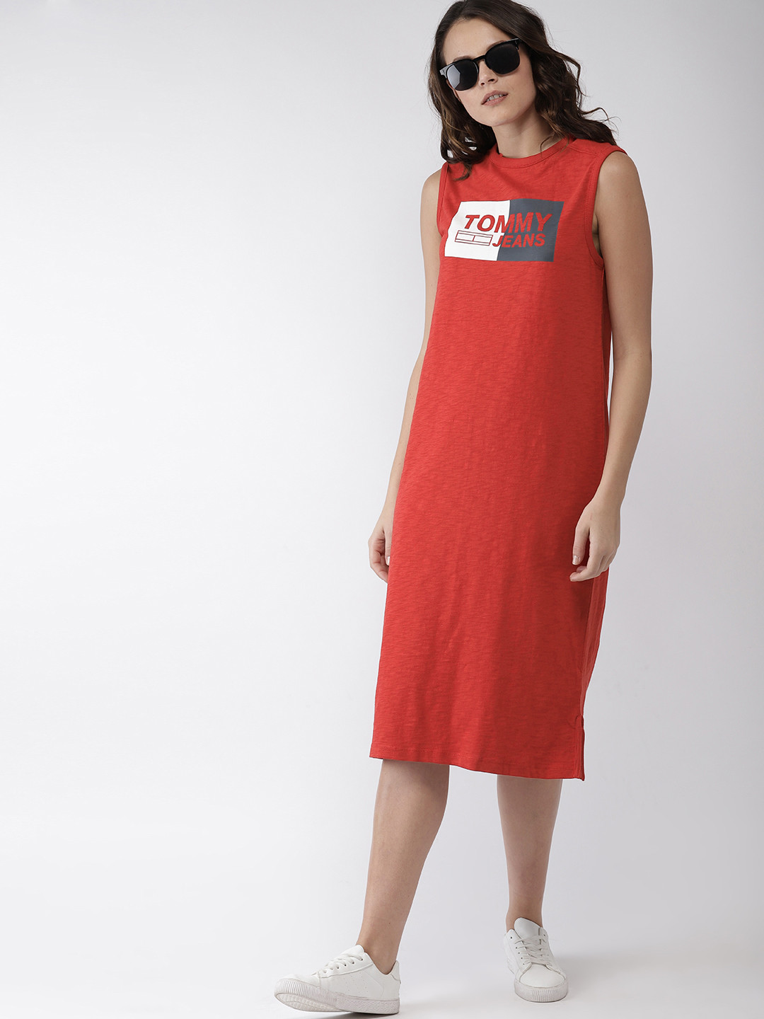 Buy Tommy Hilfiger Women Red Printed T Shirt Dress Dresses for Women 8588717 Myntra