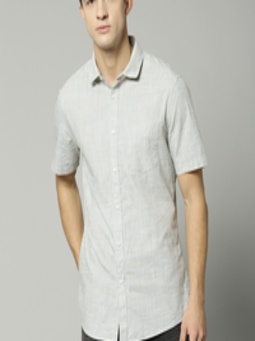 Buy Marks & Spencer Men Grey Regular Fit Solid Casual Shirt - Shirts ...