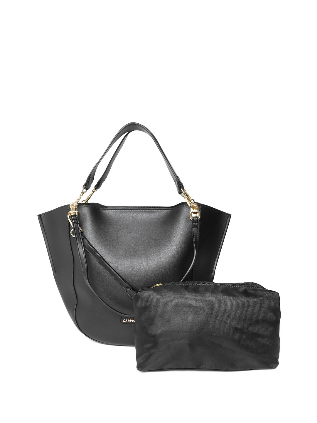 Buy CARPISA Black Solid Shoulder Bag With Pouch Handbags for Women