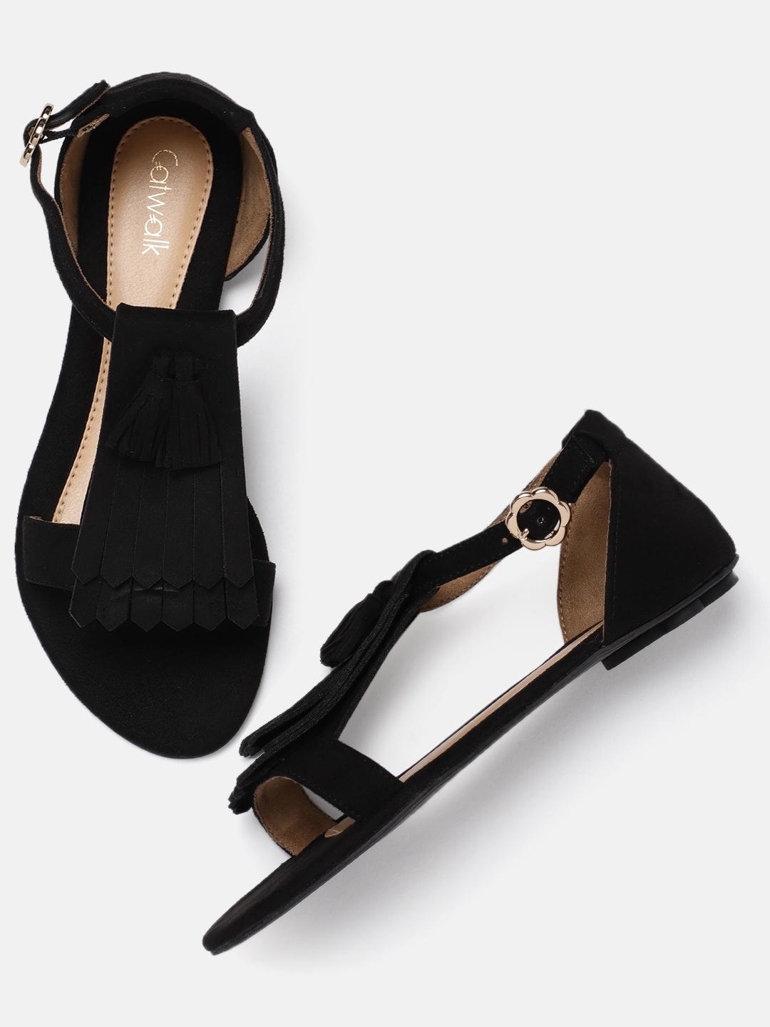 open toe flats myntra