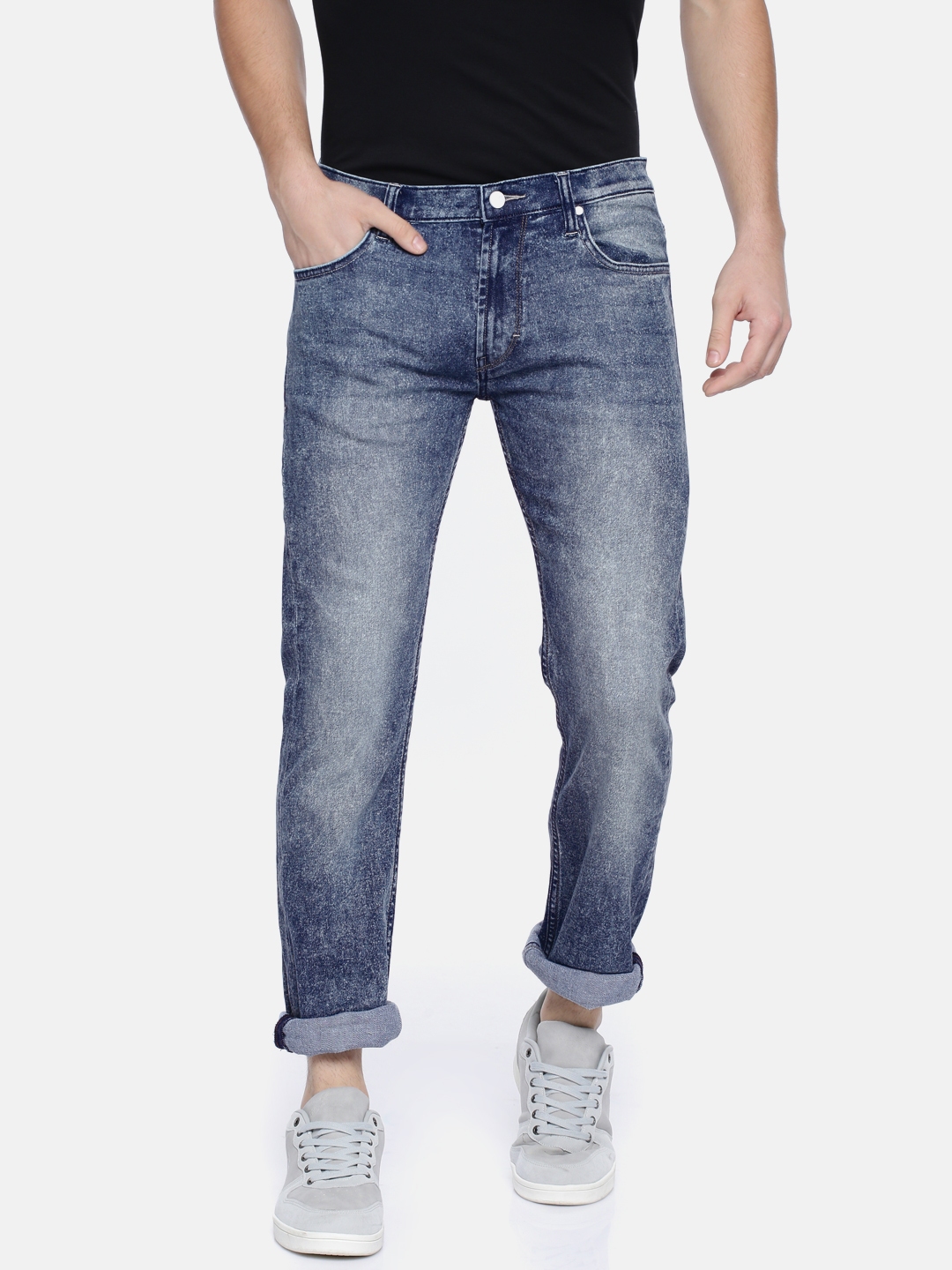 Buy Lee Men Blue Powell Slim Fit Mid Rise Clean Look Stretchable Jeans Jeans For Men 8610637 