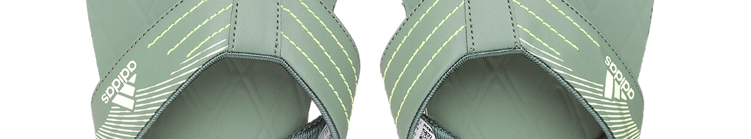 Buy ADIDAS Men Olive Green Printed Thong Flip Flops - Flip Flops for ...