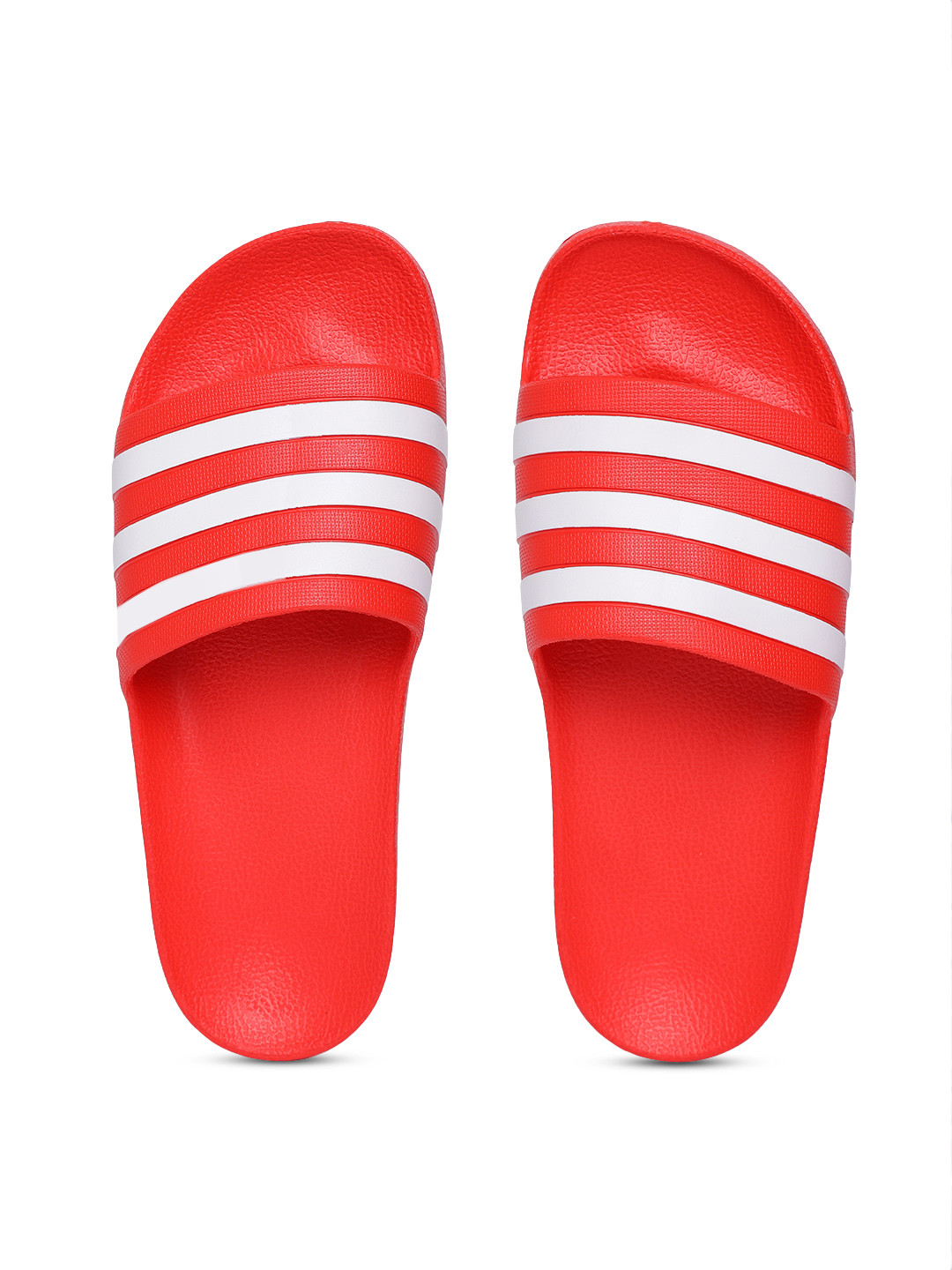 Buy ADIDAS Unisex Red & White Adilette Aqua Striped Sliders - Flip Flops for Unisex 8615745 | Myntra