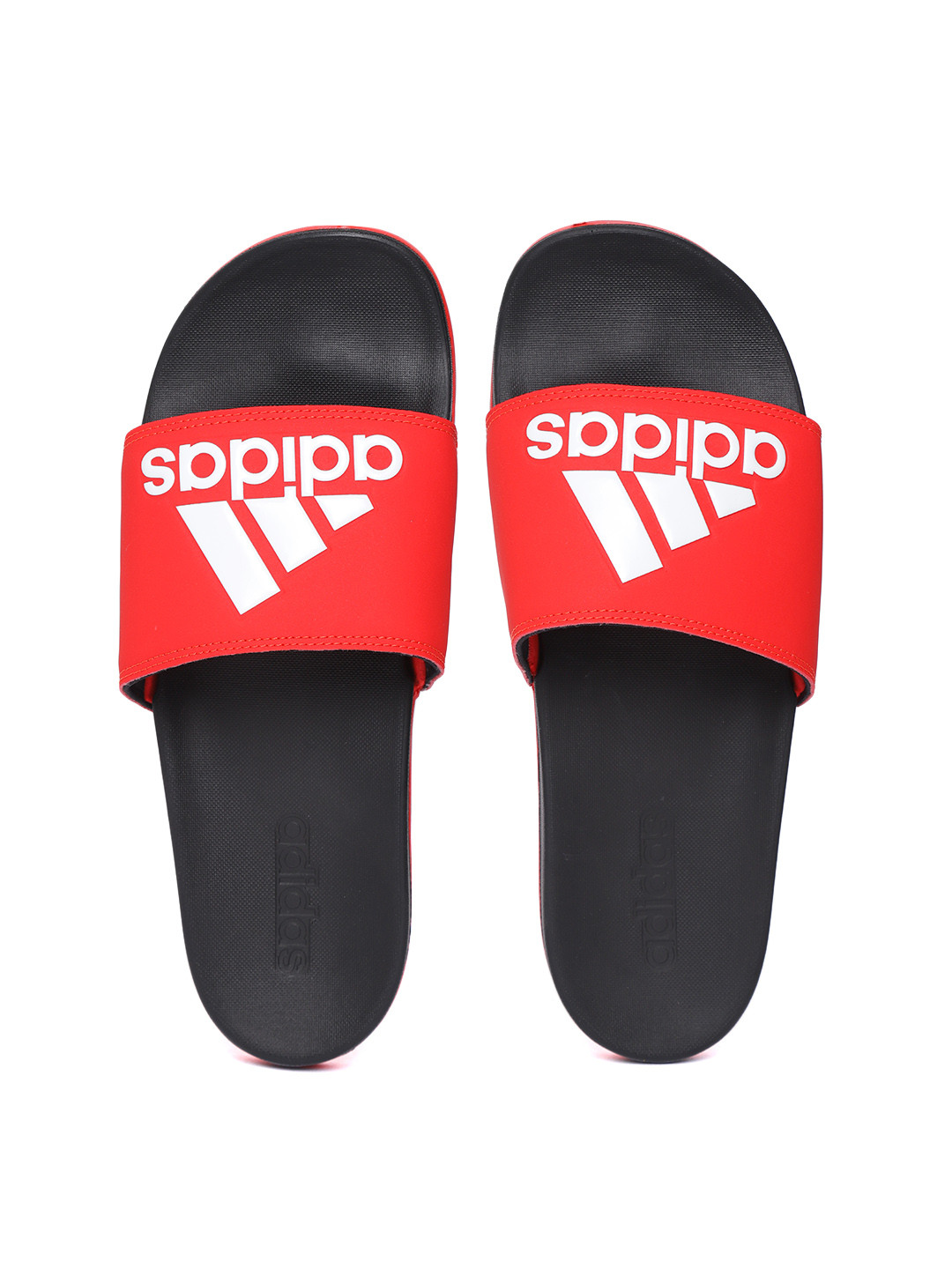 Buy ADIDAS Men Red & Black Adilette Comfort Printed Sliders - Flip Flops for Men 8615755 | Myntra