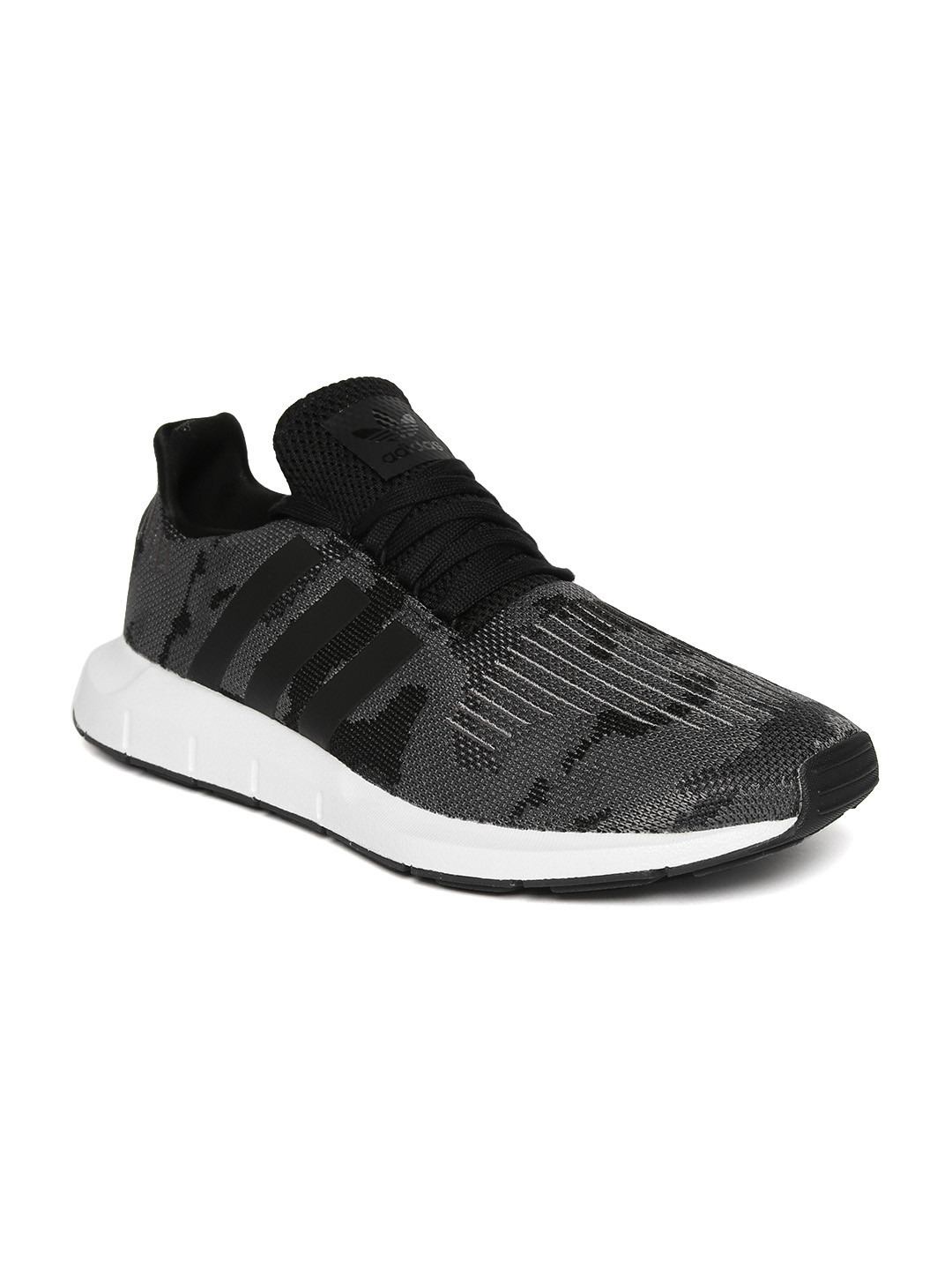 Buy ADIDAS Originals Men Black & Grey Swift Woven Design Running Shoes