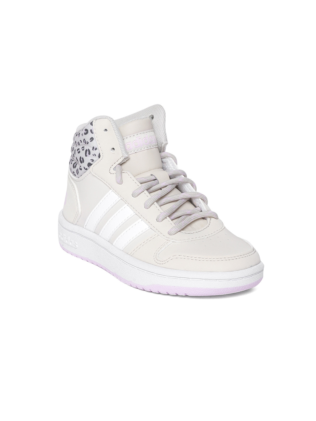 Buy ADIDAS Boys Beige Hoops 2.0 Mid Top Basketball Style Sneakers - Casual Shoes for Boys 