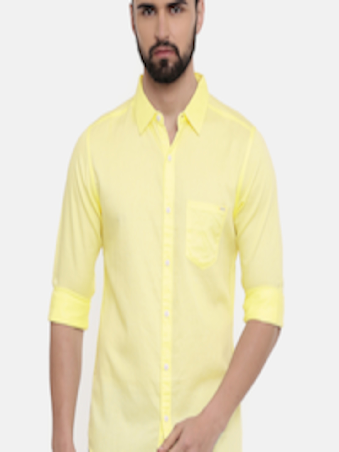 Buy SPYKAR Men Yellow Solid Casual Shirt - Shirts for Men 8619003 | Myntra