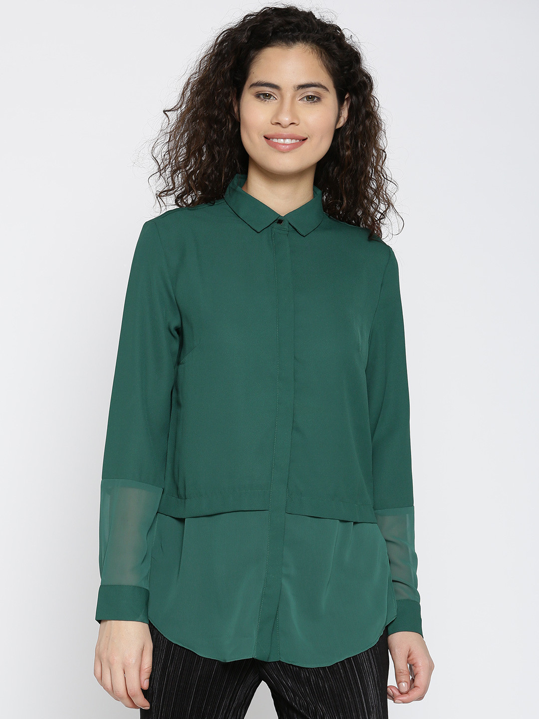 green formal shirt women