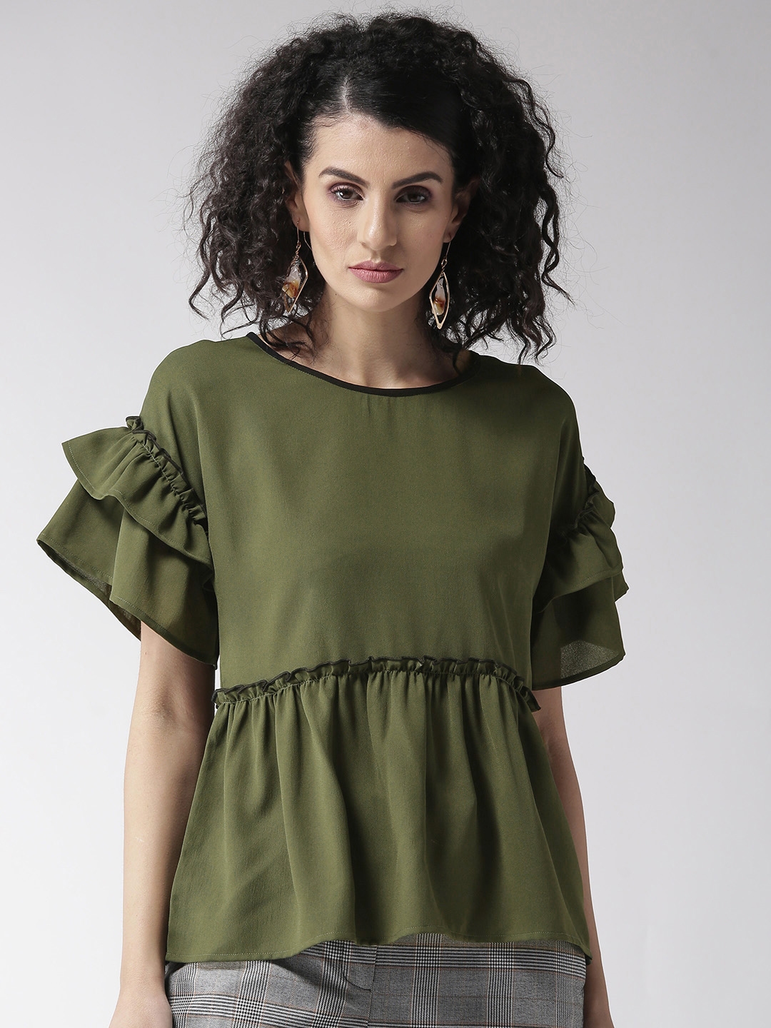 olive green tops womens
