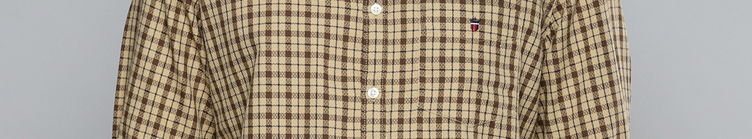 Buy Louis Philippe Sport Men Beige & Brown Slim Fit Checked Casual Shirt - Shirts for Men ...