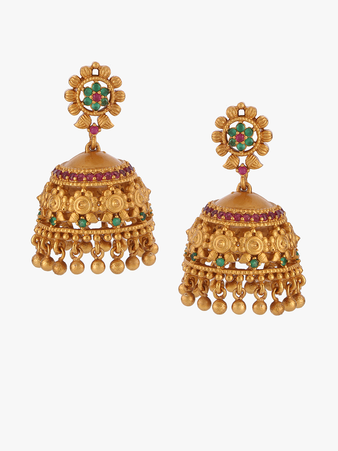 Buy Peora Gold Plated Contemporary Jhumkas Earrings for Women 8641795