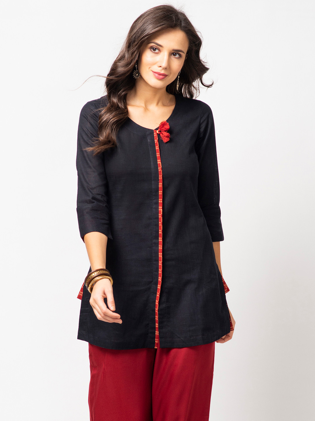 Buy Fabindia Black Solid Tunic - Tunics for Women 8660309 | Myntra