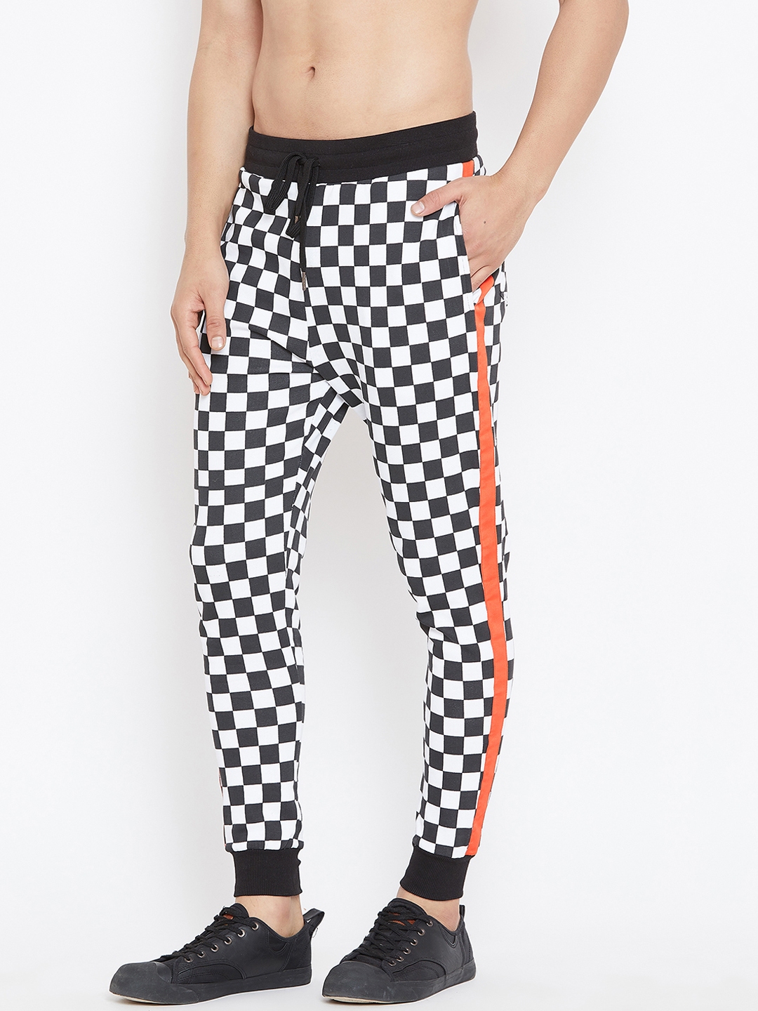 checked joggers mens