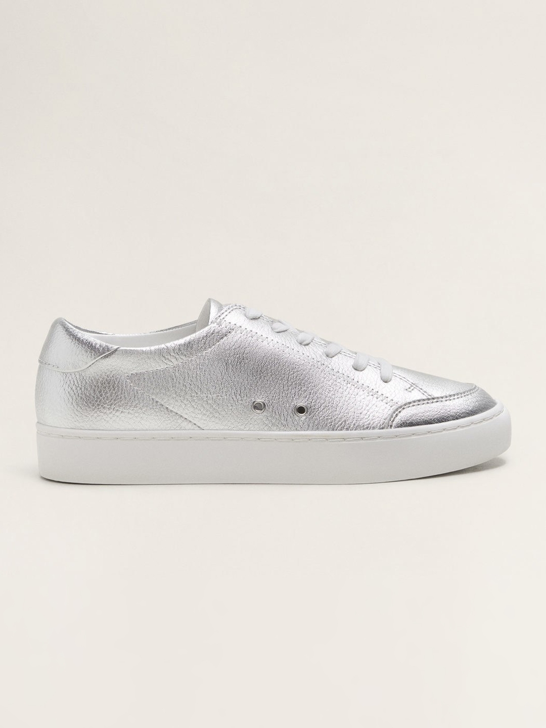 Buy MANGO Women Silver Toned Sneakers Casual Shoes for Women 8675501