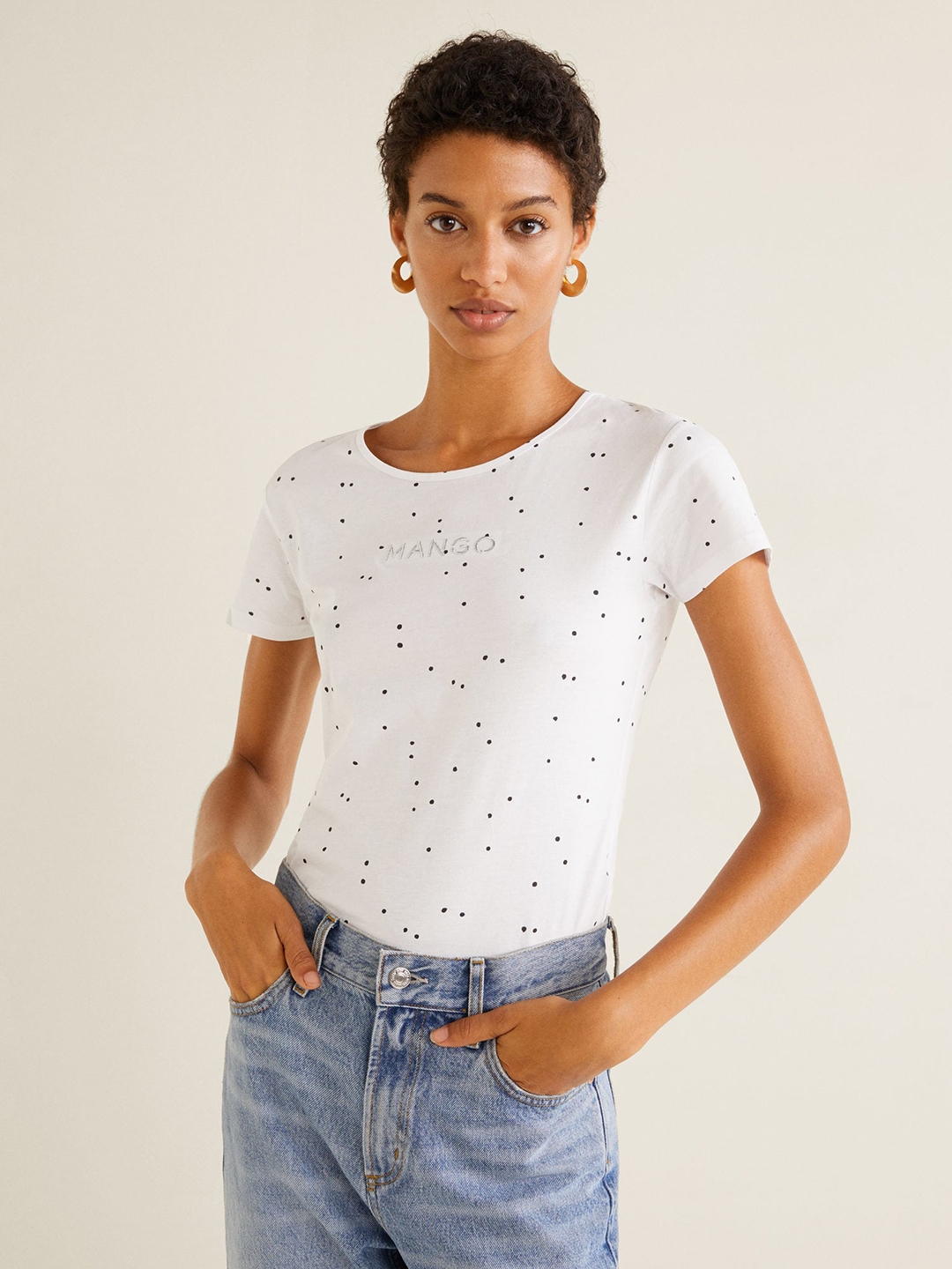 tee shirt a epaulette mango