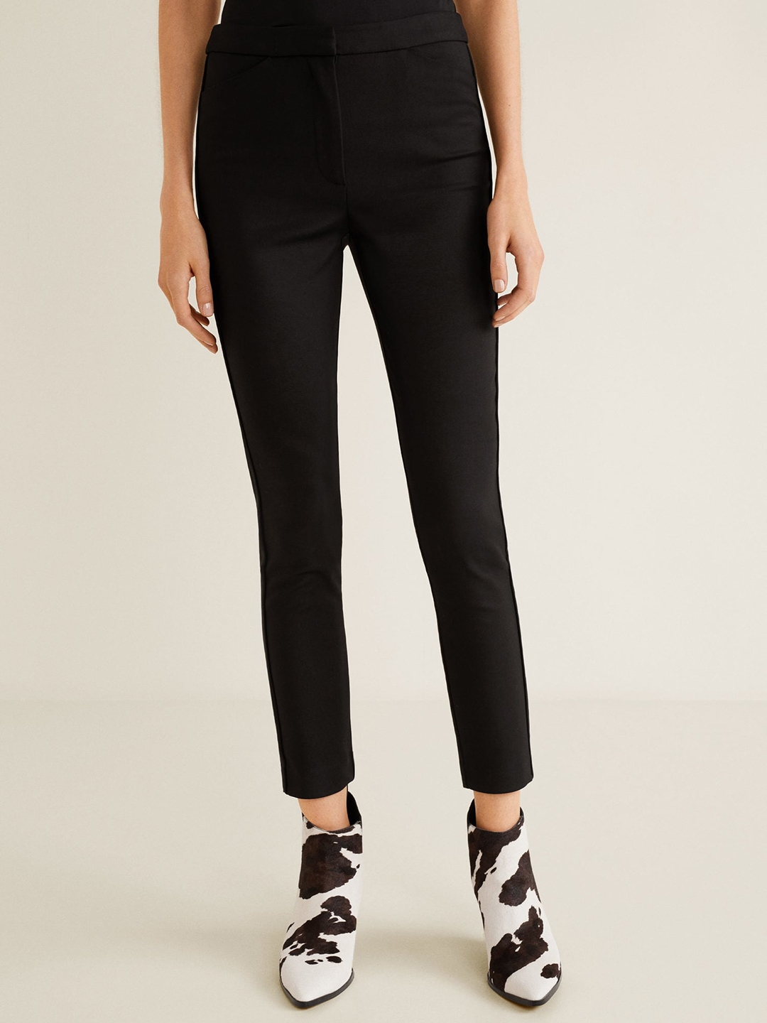 mango black leather pants