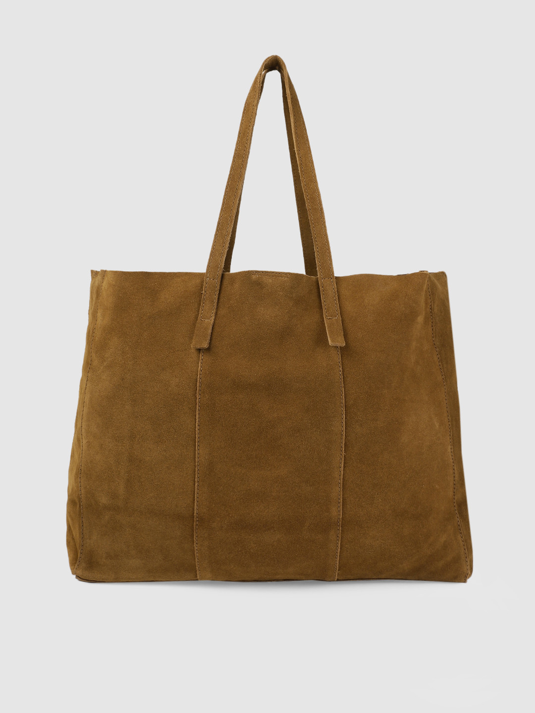 Buy MANGO Brown Solid Suede Shoulder Bag Handbags for Women 8676115