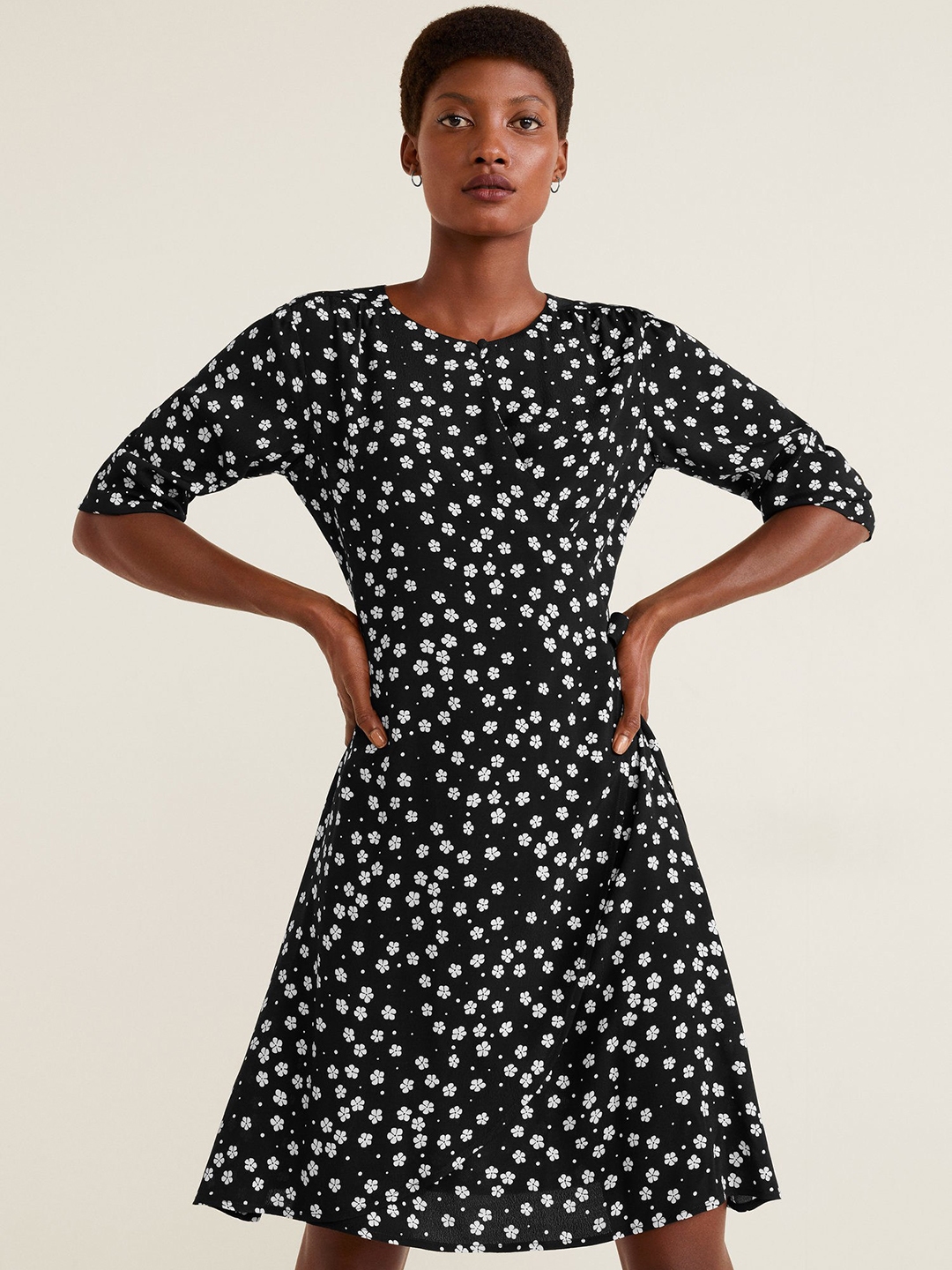 mango black wrap dress