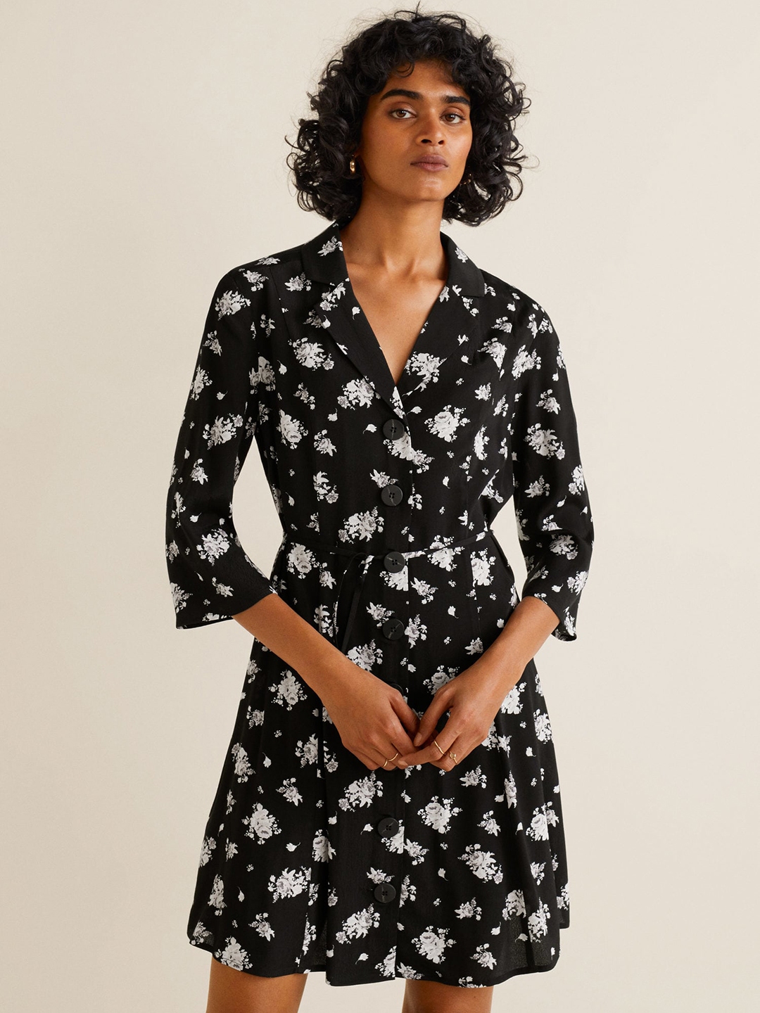 mango black shirt dress