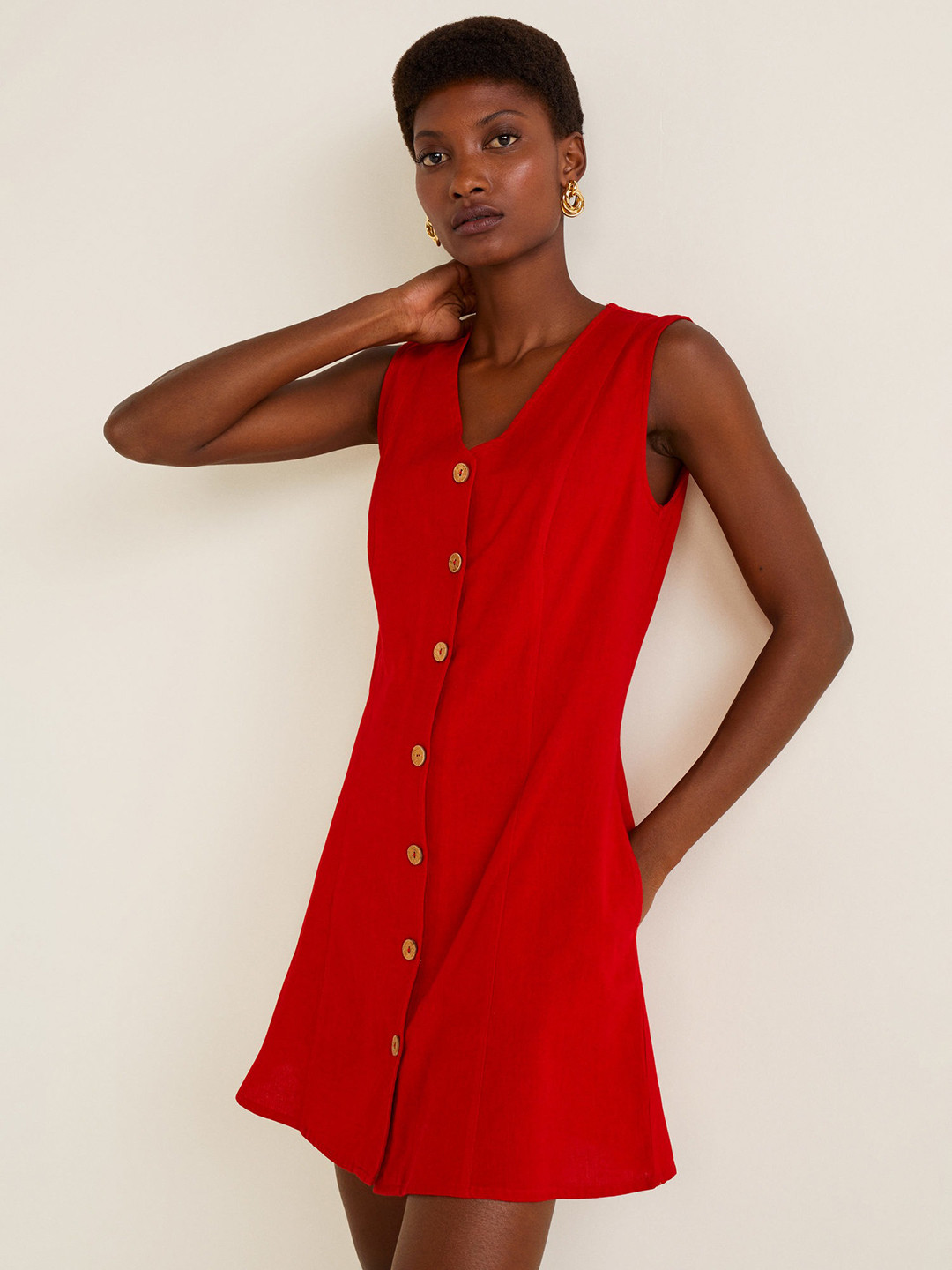 Buy MANGO Women Red Solid A Line Dress Dresses for Women 8676565 Myntra