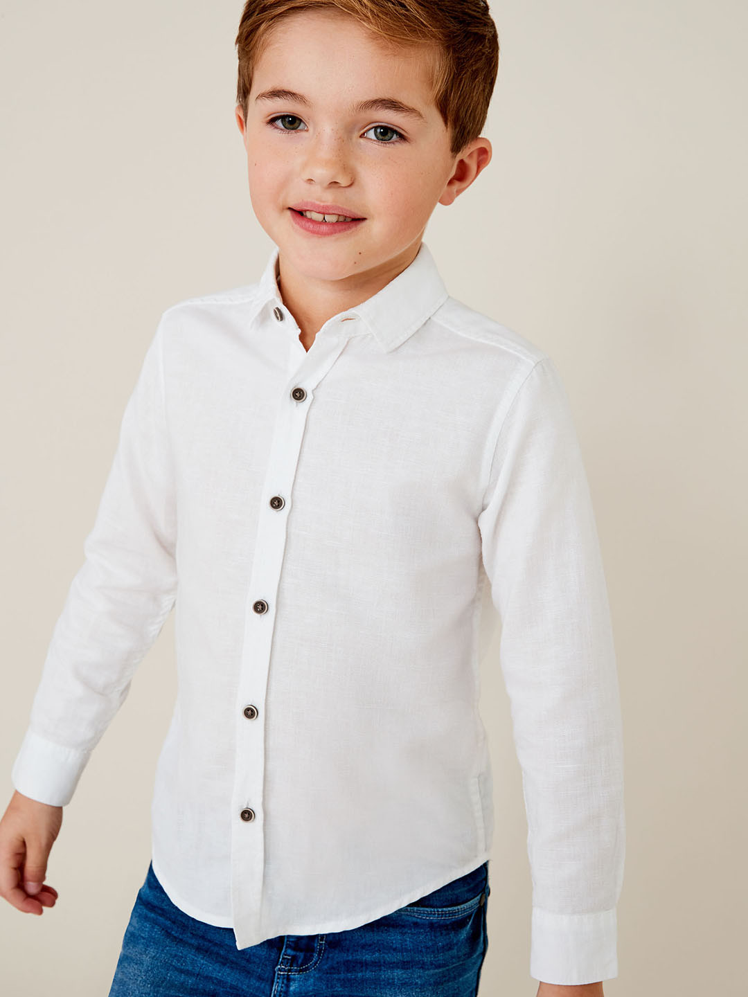Buy Next Boys White Regular Fit Solid Casual Shirt Shirts for Boys