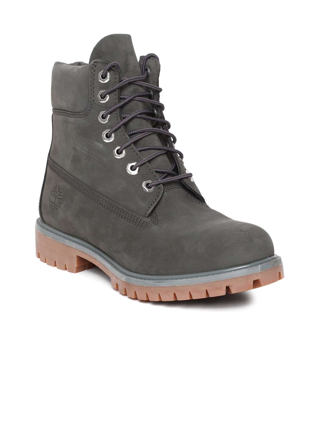 Buy Timberland Men Charcoal Grey Solid 6" Premium Waterproof Casual