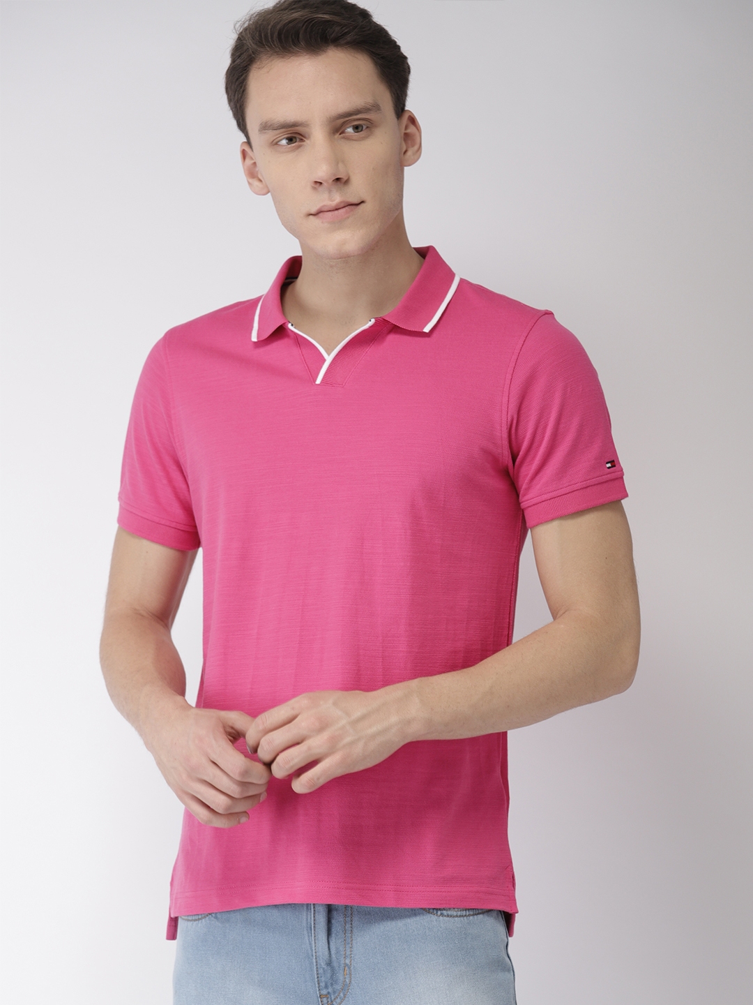 tommy hilfiger pink t shirt mens