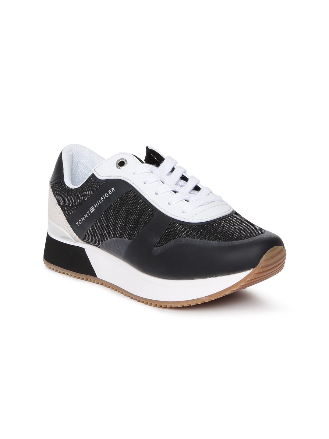 tommy hilfiger black trainers ladies