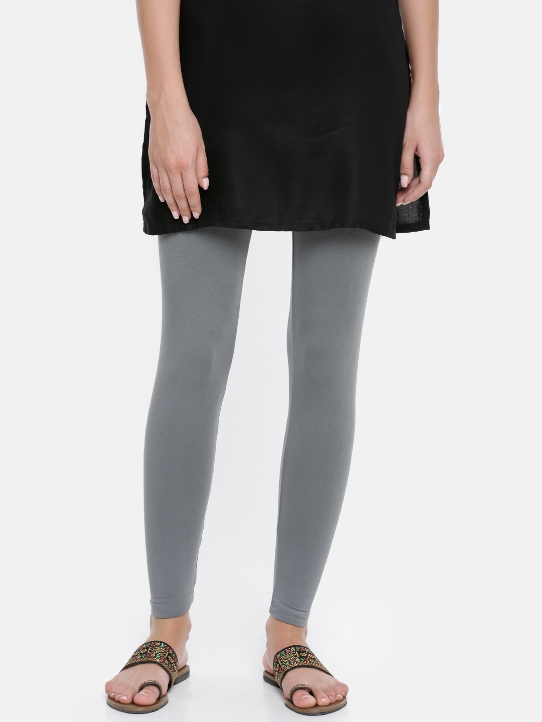 Download Buy Melange By Lifestyle Women Grey Solid Leggings ...