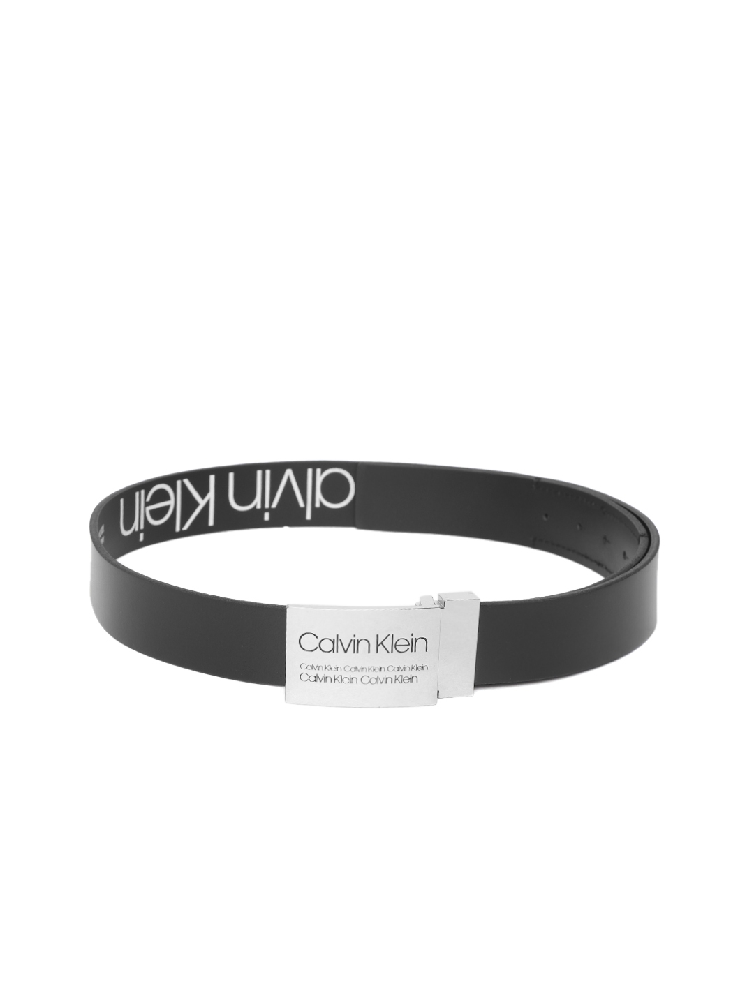 Buy Calvin Klein Men Black Solid Leather Belt - Belts for Men 8710453 ...