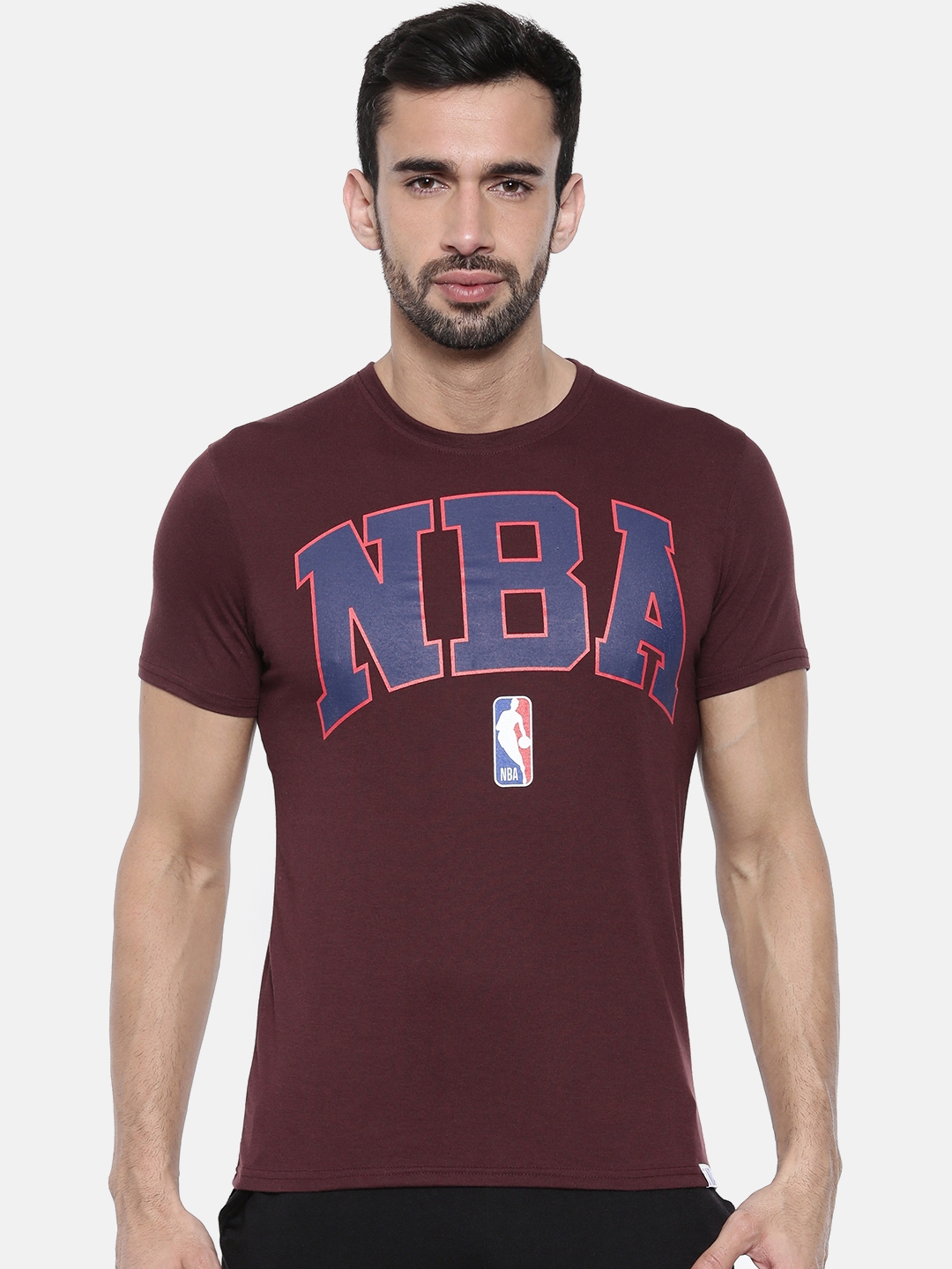 Buy NBA Men Maroon Printed Round Neck T Shirt - Tshirts for Men 8721013 ...