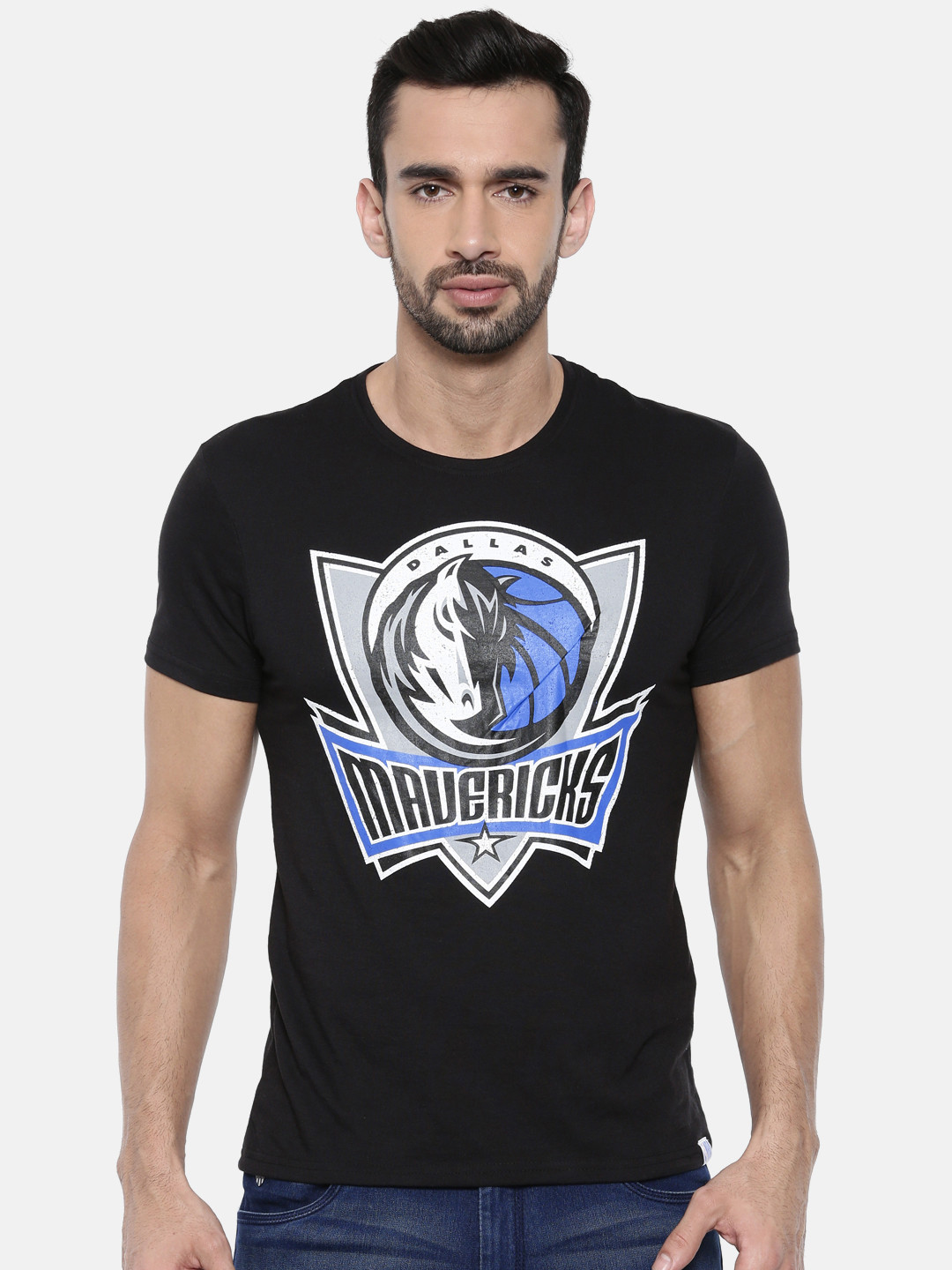 Buy NBA Men Black Printed Round Neck T Shirt Tshirts for Men 8721287