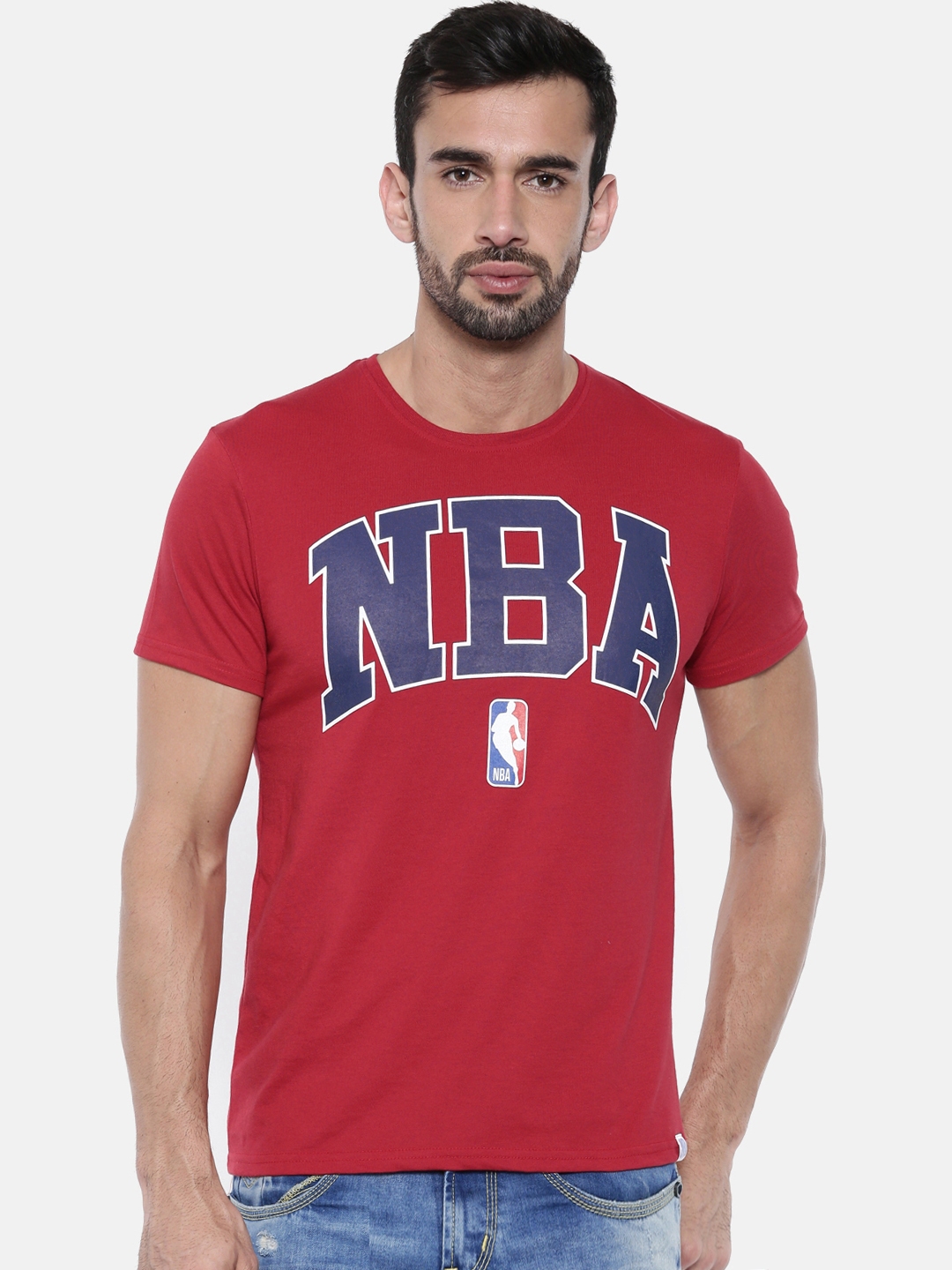 Buy NBA Men Red Printed Round Neck T Shirt - Tshirts for Men 8721777 ...