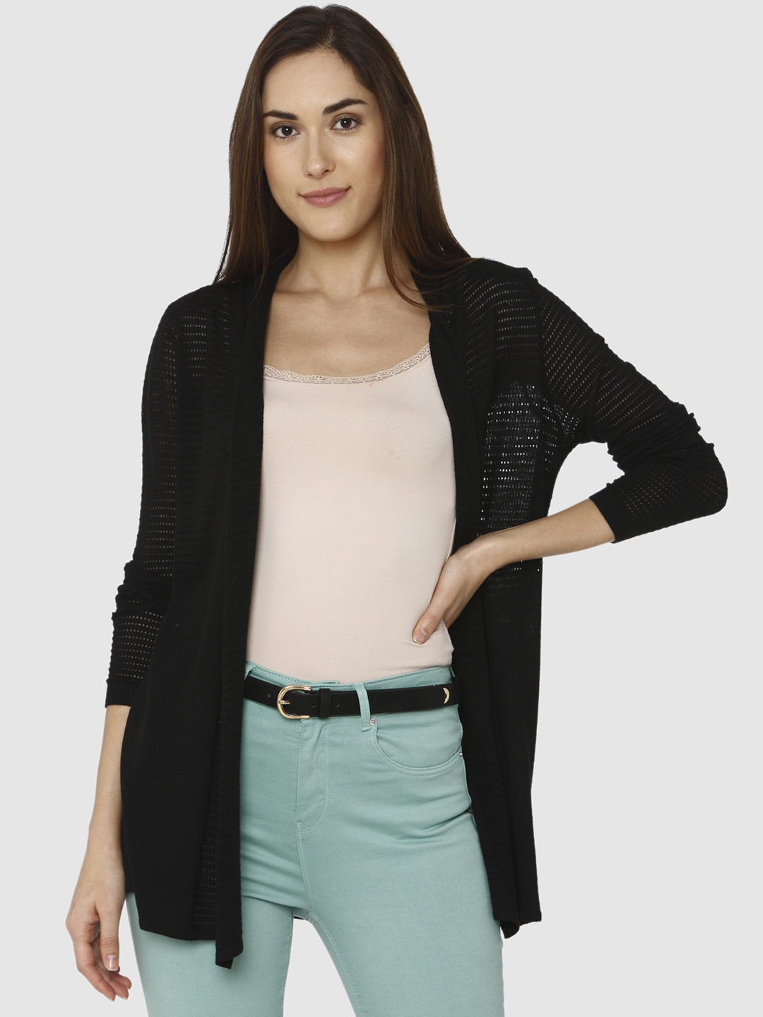 Buy Vero Moda Women Black Self Design Sweater - Sweaters for Women ...