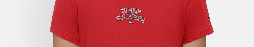 Buy Tommy Hilfiger Girls Red Printed T Shirt - Tshirts for Girls ...