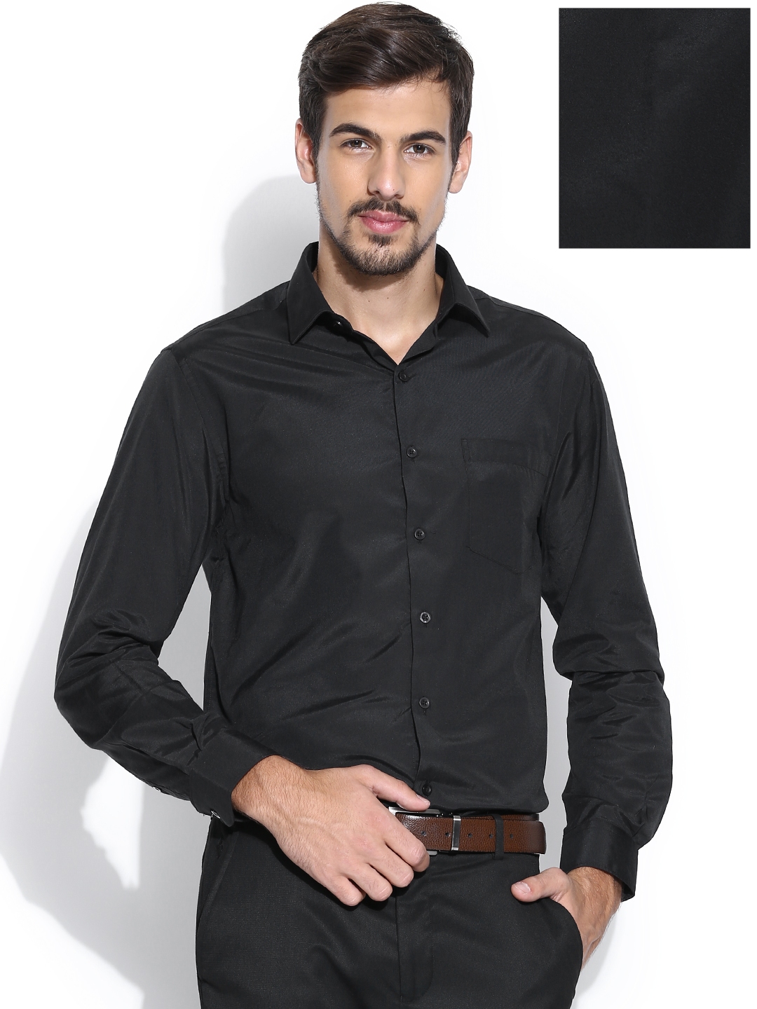 Buy John Players Black Slim Fit Formal Shirt - Shirts for Men 874367 ...