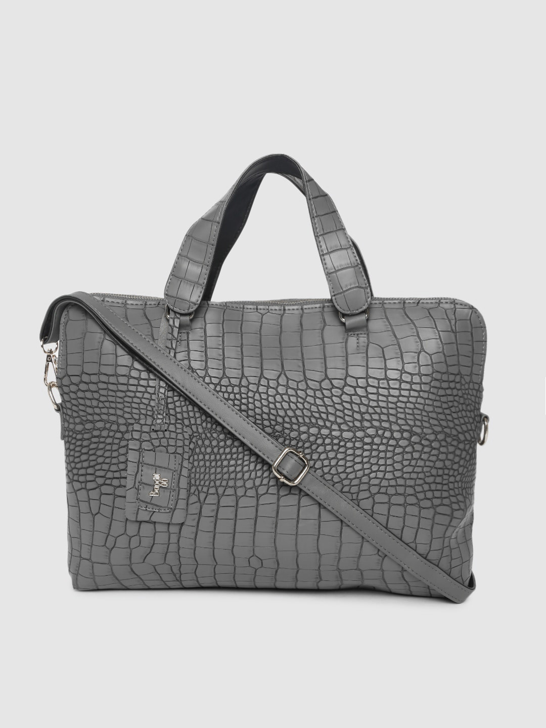 Buy Baggit Women Charcoal Grey Textured Laptop Bag Laptop Bag for