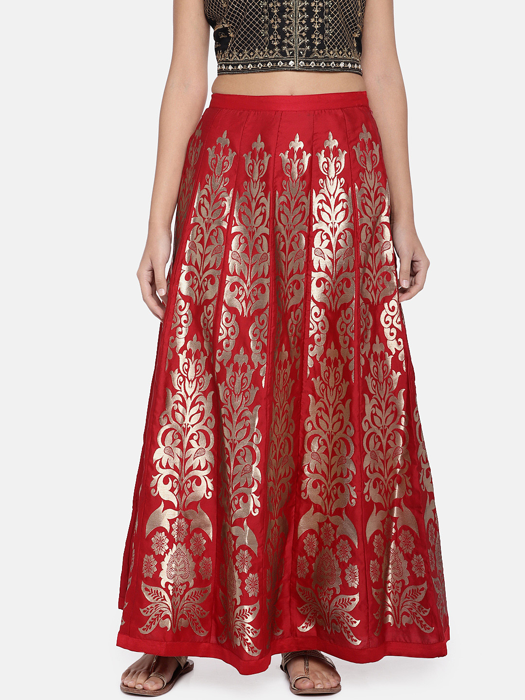 Buy Ethnicity Women Red Printed A Line Maxi Skirt Skirts for Women