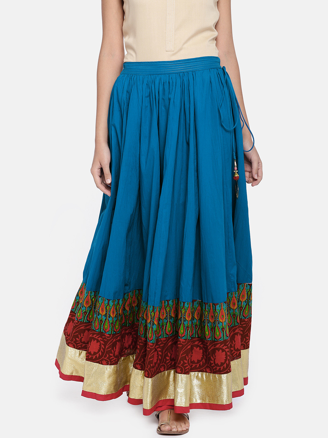 Buy Ethnicity Women Blue Printed A Line Maxi Skirt Skirts for Women