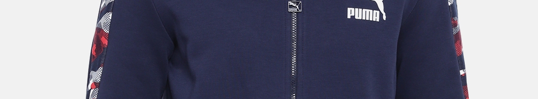 Buy Puma Men Navy Blue Solid Classics T7 Track Jacket - Jackets for Men ...